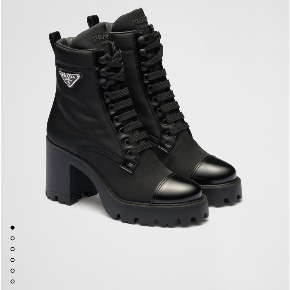 Prada Nylon Boots with Heel in Black.